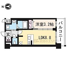 プレサンスTHEKYOTO粋都 1LDKの間取図画像