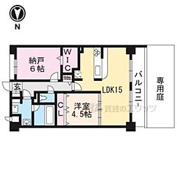 グローリードミール天神 2LDKの間取図画像
