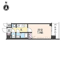 ファステート京都洛南エリーゼ 1Kの間取図画像