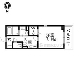 ウォーターリリー 1Kの間取図画像