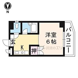 白砂ビル 1Kの間取図画像