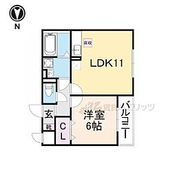 ミレ・グランデ伏見 1LDKの間取図画像