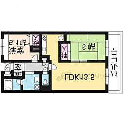 ベルク長岡京 2LDKの間取図画像