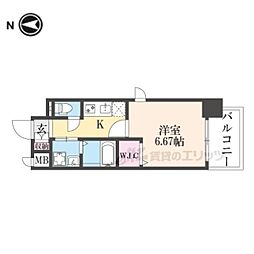 セオリー五条店天神川 1Kの間取図画像