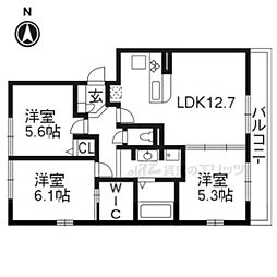リバーフロント鴨川 3LDKの間取図画像