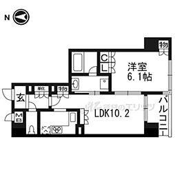 リーガル京都堀川五条通り 1LDKの間取図画像