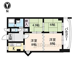 ヴォール・ヴォラン 2LDKの間取図画像