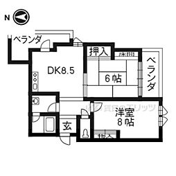 ローゼンガーデン 2LDKの間取図画像