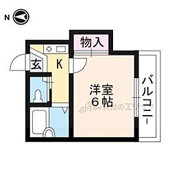 アパート 1Kの間取図画像