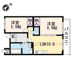 サン・グリーン・ハウス 2LDKの間取図画像