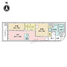 デュオフラッツ京都四条 2LDKの間取図画像