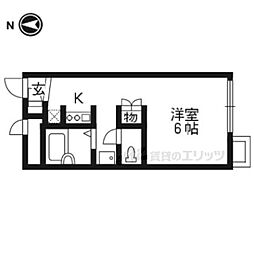 レオパレスファースト 1Kの間取図画像