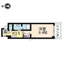 ドムスタレイア石田大受 1Kの間取図画像