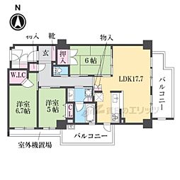 レフィナード嵐山 3LDKの間取図画像