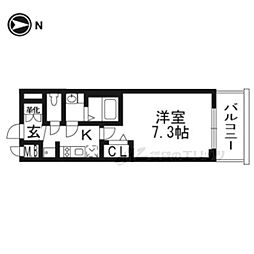 プレサンスTHEKYOTO流雅 1Kの間取図画像