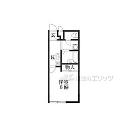 レオパレスクレールアミラ 1Kの間取図画像