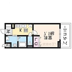グランヒル長岡京 1Kの間取図画像
