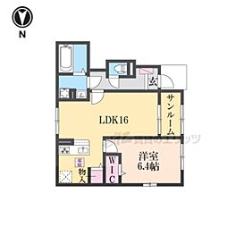 ラフロレゾン 1LDKの間取図画像