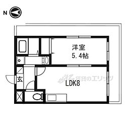 クレアーレ富小路 1LDKの間取図画像