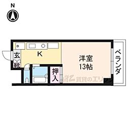 グランパティキサイチ 1Kの間取図画像