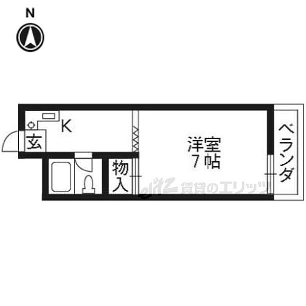 京都府長岡京市馬場2丁目(賃貸マンション1K・3階・25.56㎡)の写真 その2