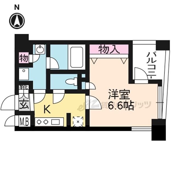 京都府京都市下京区油小路通塩小路下る南不動堂町(賃貸マンション1K・9階・26.67㎡)の写真 その2