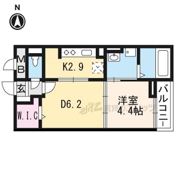 レジデンス松井山手 406｜京都府京田辺市薪畠(賃貸マンション1DK・4階・34.91㎡)の写真 その2