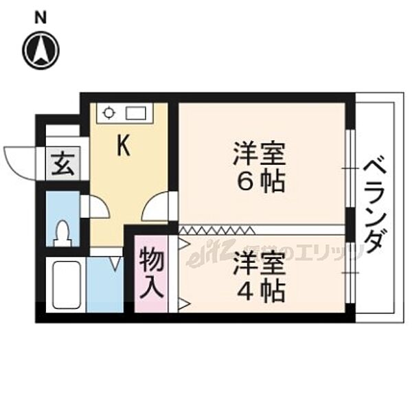 グレースコーポ大塚 211｜京都府京都市山科区大塚檀ノ浦(賃貸マンション2K・2階・28.05㎡)の写真 その2