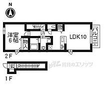 コリネッタシンワ 206 ｜ 京都府城陽市寺田（賃貸アパート1LDK・2階・42.37㎡） その2