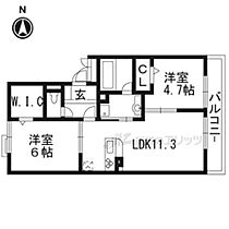 アヴィスエール 202 ｜ 京都府京都市伏見区下鳥羽中円面田町（賃貸アパート2LDK・2階・53.48㎡） その1