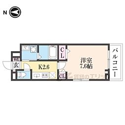 メゾン　ド　シュシュ 2階1Kの間取り