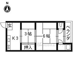 森山マンション 2Kの間取図画像