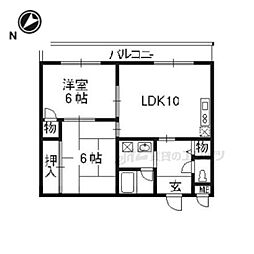 コンフォールパオ 2階2LDKの間取り