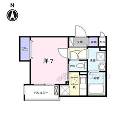 サンレーベ東垣外 1階1Kの間取り