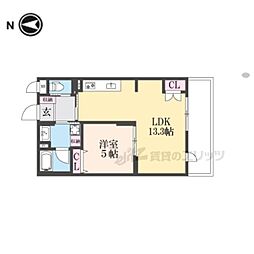京都地下鉄東西線 椥辻駅 徒歩6分の賃貸マンション 3階1LDKの間取り