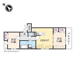 和幸館 3階2LDKの間取り