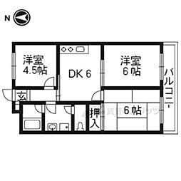 シュロスインレット 2階2DKの間取り