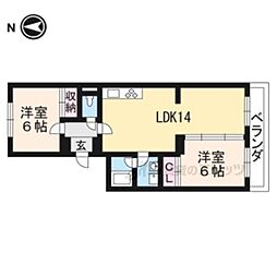 京都地下鉄東西線 醍醐駅 徒歩16分の賃貸マンション 4階3LDKの間取り