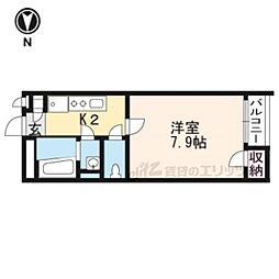 阪急京都本線 長岡天神駅 徒歩23分の賃貸アパート 2階1Kの間取り
