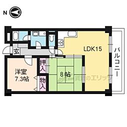 ソレイユ神足 2階2LDKの間取り