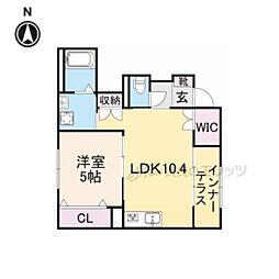 ユーフォリア 1階1LDKの間取り