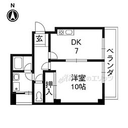 ＯＳビル 2階1DKの間取り