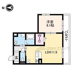 近鉄京都線 竹田駅 徒歩7分の賃貸アパート 3階1LDKの間取り