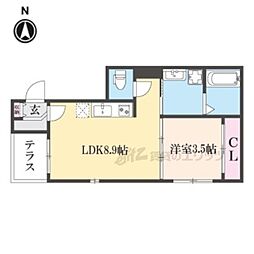 三永レジデンス京都 1階1LDKの間取り