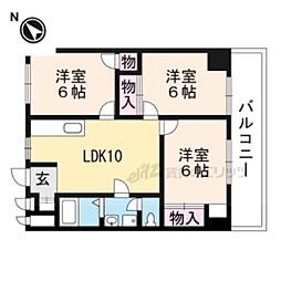 東和ハイツ本館 10階3LDKの間取り