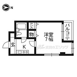 セイント18 1階1Kの間取り