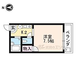 ハイムシエナ 3階1Kの間取り