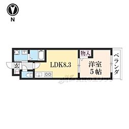 サクシード稲荷2ｎｄ 1階1LDKの間取り