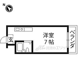 ル・マインハウス 4階ワンルームの間取り