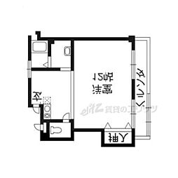 第18長栄レジデンス深草21 2階1Kの間取り